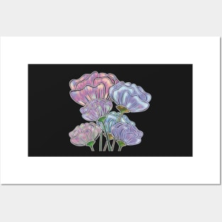 Calming Stained Glass Bouquet, Purple, Pink, Peach and Blue Posters and Art